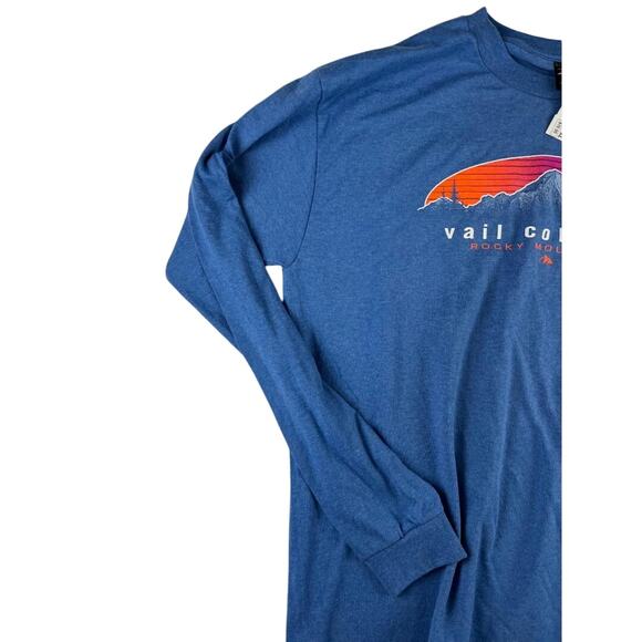Prairie Mountain Vail Colorado Long Sleeve T-Shirt XL Blue Mountain Graphic NWT - Picture 3 of 7